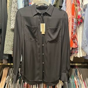 Jcrew Black Silk Button down blouse